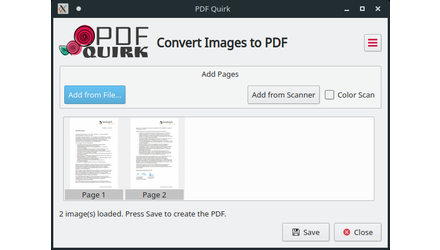 PDF Quirk -  creaza PDF-uri din imagini usor si rapid. - GNU/Linux
