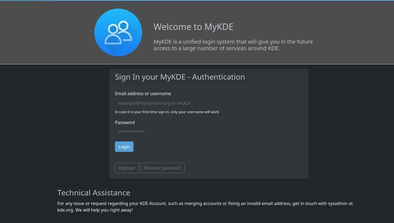 The new identity system in KDE, codename MyKDE