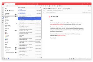 Vivaldi Mail, Vivaldi Feed Reader si Vivaldi Calendar in cea mai recenta versiune Vivaldi Snapshot - GNU/Linux