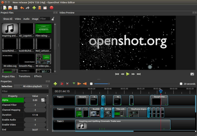 OpenShot 2.4.3 -  imbunatatiri de performanta, masti animate - GNU/Linux