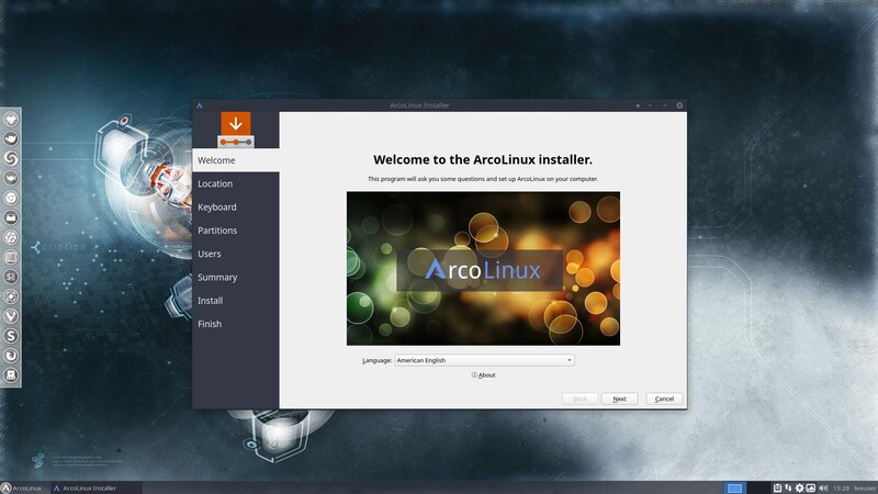 ArcoLinux 19.01.4 - un nou calamares si arome desktop minimale