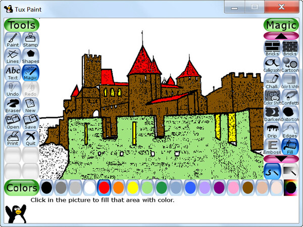 Tux Paint, program de desenat pentru copii - GNU/Linux