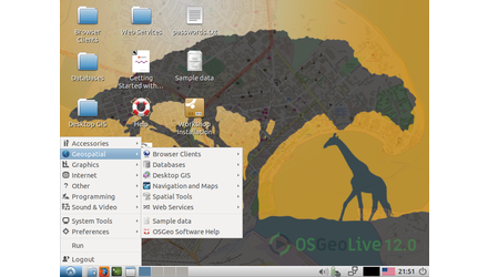 OSGeoLive 12,0 - incearca software geospatial open source - GNU/Linux