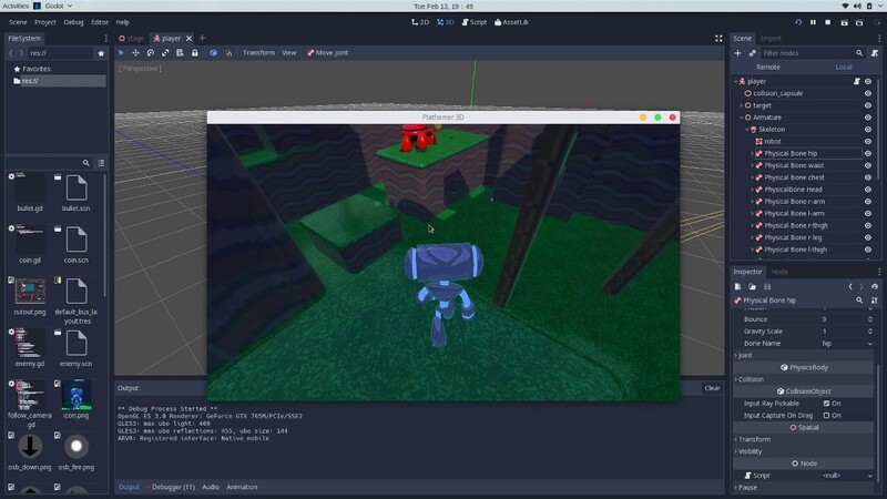 Godot Engine 3.1 - third-person shooter demo impresionant - GNU/Linux
