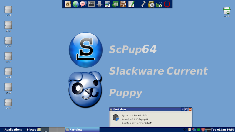 ScPup Bazat pe Slackware, pentru 32 si 64 de biti