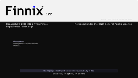 Finnix 122, LiveCD for system administrators - GNU/Linux