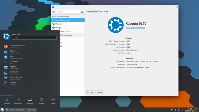 Kubuntu Groovy Gorilla (20.10) Beta has been released and includes some software updates