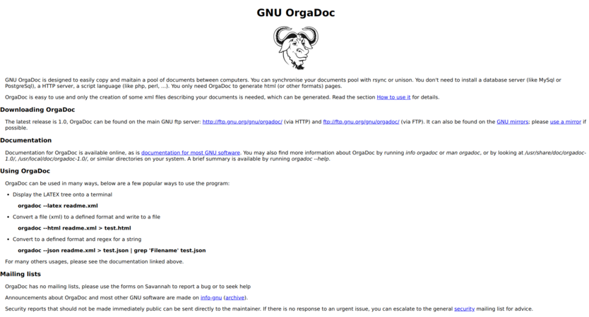 GNU OrgaDoc 1.0 - pentru gestionarea documentelor intre pc-uri