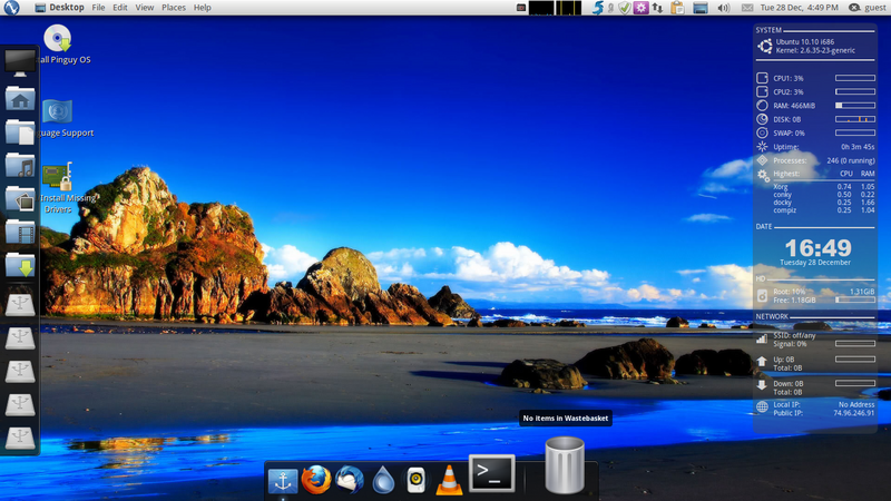 PinguyOS  Desktop - alta clona bazata pe Ubuntu 14.04