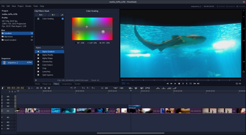 Flowblade 2.0 GTK3 bazat pe Linux Video Editor
