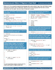 Cheat sheet: Python 3.7 for beginners