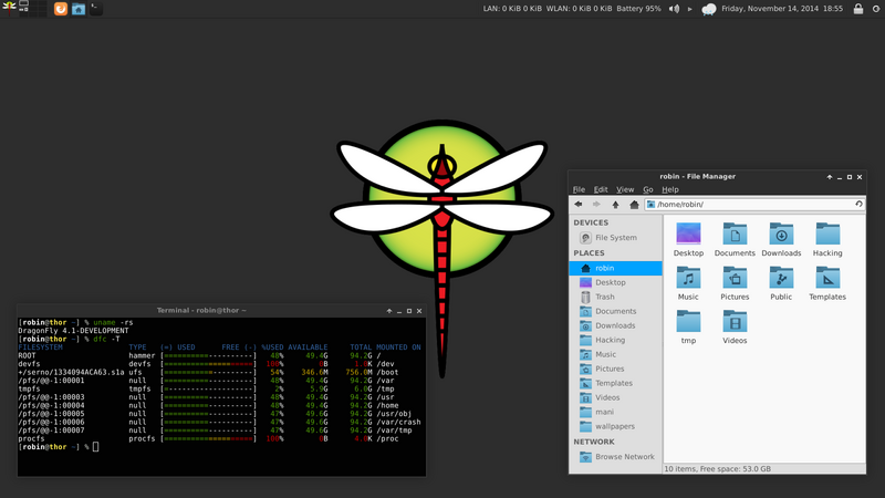 DragonFly version 6.2 support for type-2 hypervisors with NVMM, an amdgpu driver