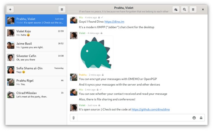 Dino - client modern de chat open-source pentru desktop