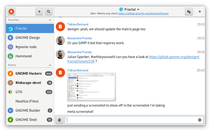 Fractal: un client de chat Matrix - GNOME