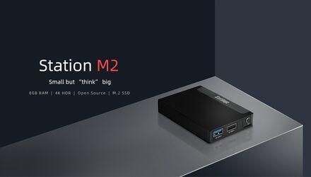 Station M2 cu Rockchip RK3566, 8 GB RAM si 128 GB eMMC, M.2, WiFi / BT, 3x USB, GbE si HDMI - GNU/Linux