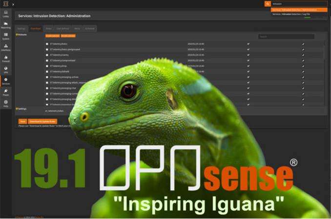 OPNsense 19.1 - Inspiring Iguana released