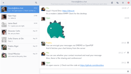 Hello, Dino! - Dino este un client de chat open-source modern pentru desktop. - GNU/Linux