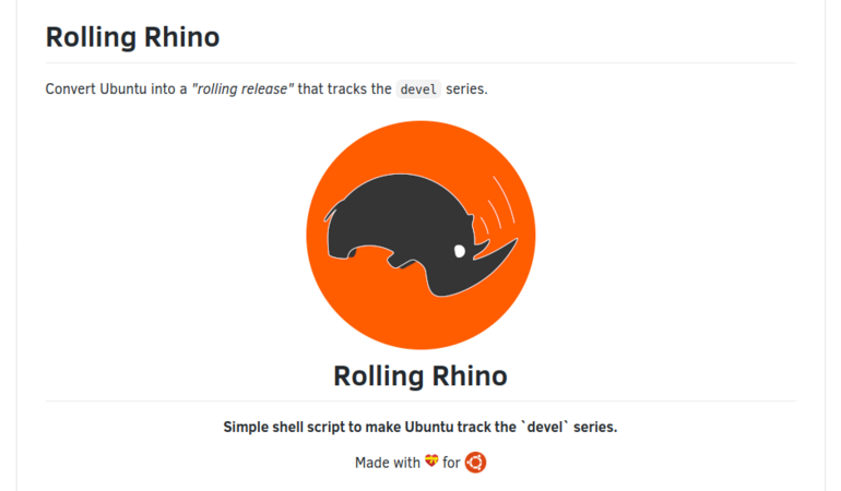 Convert Ubuntu to a rolling release with Rolling Rhino