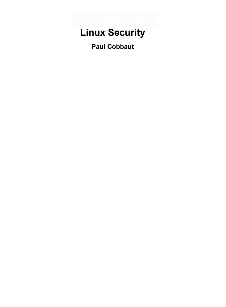 Linux Security - Paul Cobbaut