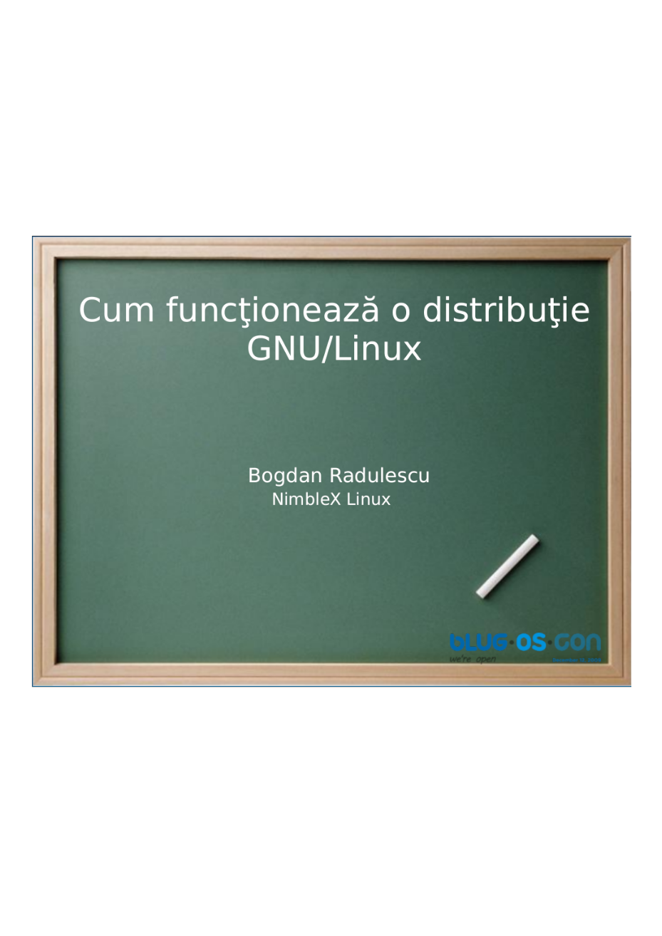 Cun functioneaza o distributie GNU/Linux