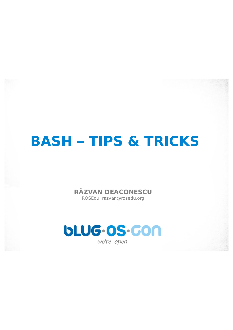 BASH – TIPS & TRICKS 