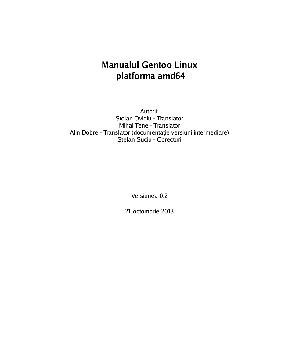 Manualul Gentoo Linux - amd64