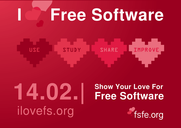 #ilovefs - I love Free Software Day -  February 14