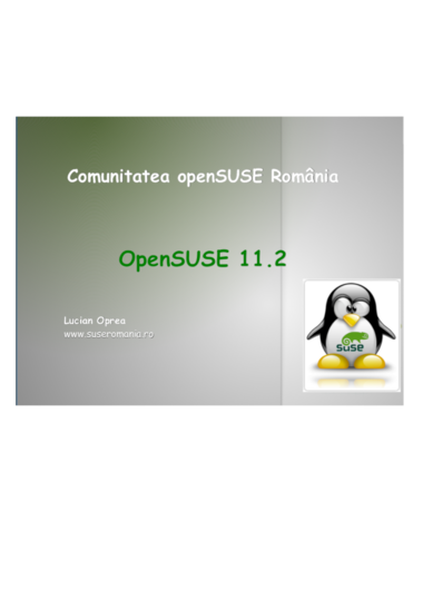 Comunitatea openSUSE Romania - OpenSUSE 11.2