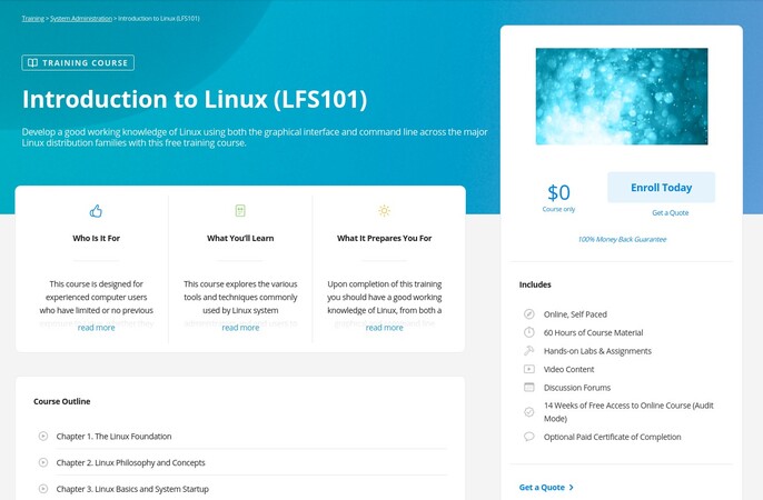 1,000,000 students enrolled in the free course - Introduction to Linux (LFS101)