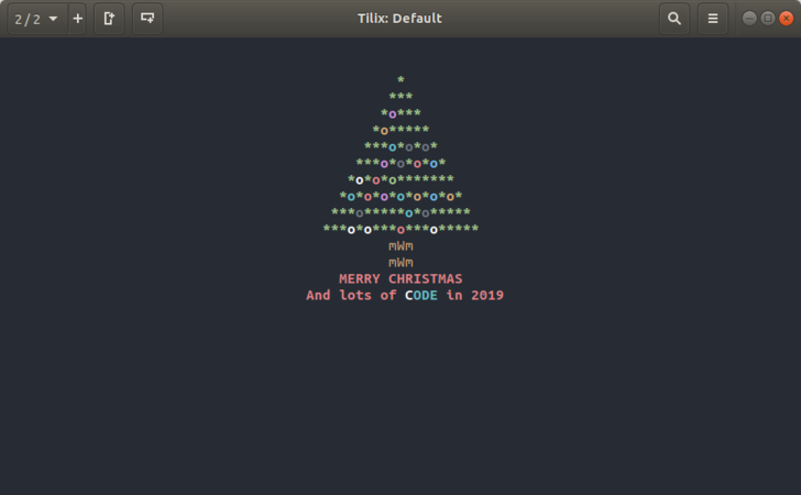 Display Christmas Tree in linux terminal - GNU/Linux
