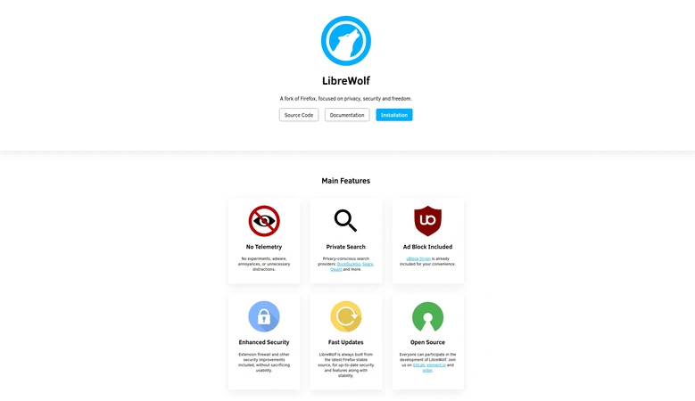 LibreWolf browser - Librefox fork maintained by the community, focused on privacy and security
