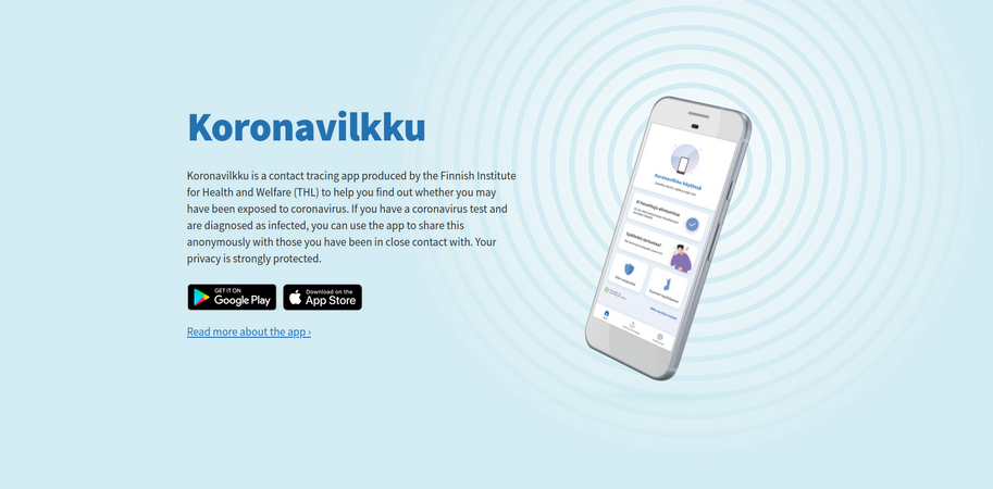 Finnish application Koronavilkku Covid-19 - open source solution under public license of the European Union